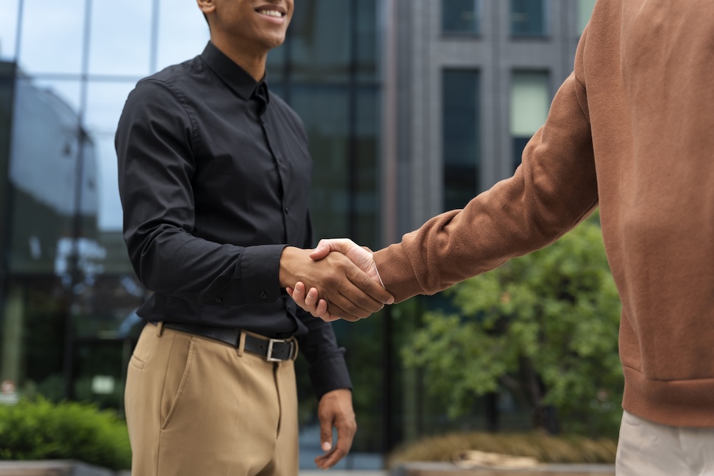 LMI Stock business colleagues banner concept with copy space